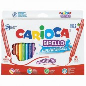 Фломастеры двухсторонние CARIOCA (Италия) "Birello", 24 цвета, суперсмываемые, 41521