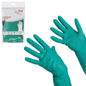 Перчатки МНОГОРАЗОВЫЕ нитриловые VILEDA универсальные, антиаллергенные, размер M (средний), зеленые, вес 64 г, 100801