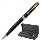 Ручка шариковая PARKER "Sonnet Core Matt Black GT", черный матовый лак, позолота, черная, 1931519