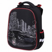 Ранец BRAUBERG PREMIUM, 2 отделения, с брелком, "City car", LED ЛАМПОЧКИ, 38х29х16 см, 271356