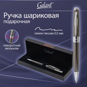 Ручка подарочная шариковая GALANT "Gotter", корпус оружейный металл, детали серебро, узел 0,7 мм, линия письма 0,5 мм, синяя, 144176