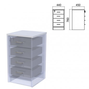 Крышка для тумбы приставной (АТ-05) "Арго", 440х450х22 мм, серый
