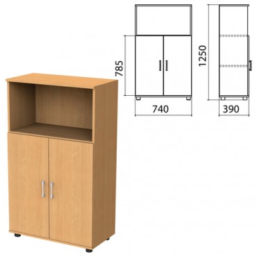 Шкаф полузакрытый "Монолит", 740х390х1250 мм, цвет бук бавария (КОМПЛЕКТ)