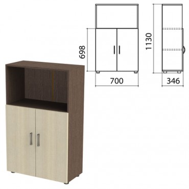 Шкаф полузакрытый "Канц", 700х350х1130 мм, цвет венге/дуб молочный (КОМПЛЕКТ)