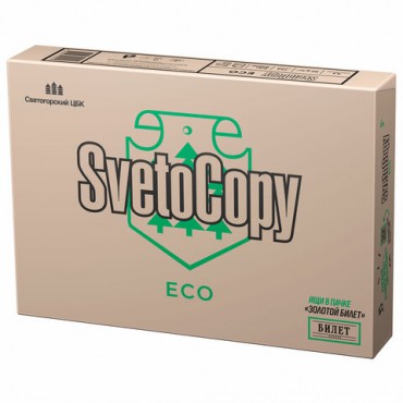 Бумага офисная А4, 80 г/м2, 500 л., SVETOCOPY ECO, белизна 60%, Россия